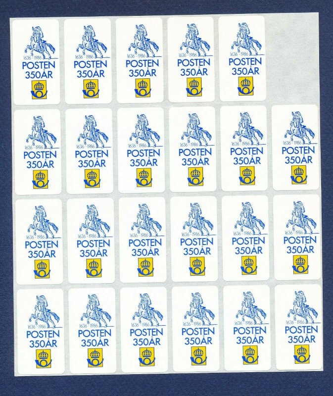 SWEDEN - partial sheet of 23  STOCKHOLMIA86 S/A Labels - 1986  --b