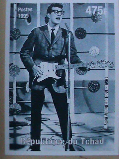 ​CHAD-1999-MILLENIUM-BUDDY HOLLY-IMPERF: MNH S/S VF- WE SHIP TO WORLD WIDE