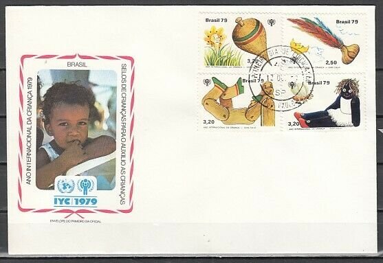 Brazil, Scott cat. 1643-1646. Int`l Year of the Child. First day cover.