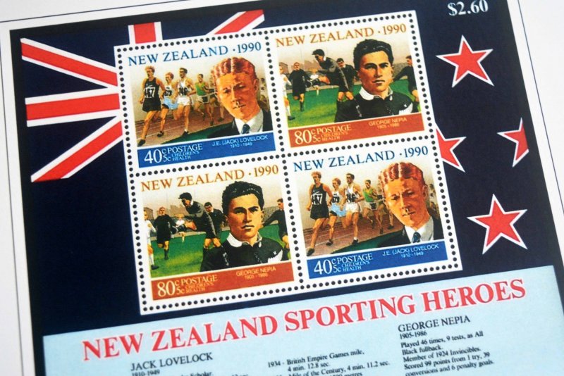 COLOR PRINTED NEW ZEALAND 1967-1989 STAMP ALBUM PAGES (93 illustrated pages)