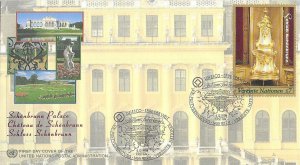 1998 UN FDC, #246-247 V, 3.5s/7s Schonbrunn Palance, UNPA