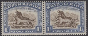 SOUTH AFRICA SG62 1939 1/- BROWN & CHALKY BLUE MTD MINT