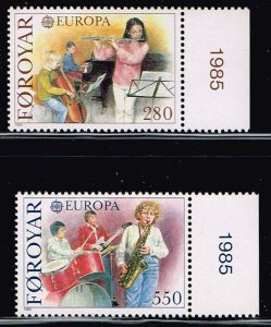 Faroe Islands 1985,Sc.#125-126 MNH  EUROPA / C.E.P.T.: European Music Year