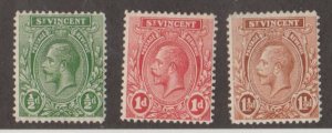 St. Vincent Scott #118-119-120 Stamps - Mint Set