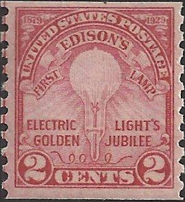 # 656 Mint Never Hinged Carmine Rose Thomas Edison Light ...