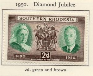 Southern Rhodesia 1950 Early Issue Fine Mint Hinged 2d. 217415