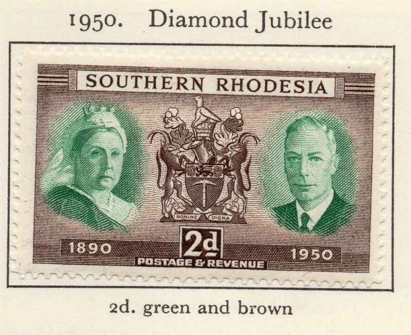 Southern Rhodesia 1950 Early Issue Fine Mint Hinged 2d. 217415