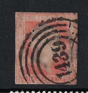 Prussia SC# 10, Used, stained, thinned from aging/staining - S16920
