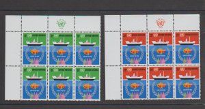 United Nations NY 254-255 Law of the Sea Inscription Blocks of 6 UL MNH