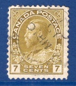 Canada   #113 used  1912  George V  7c  yel ocher