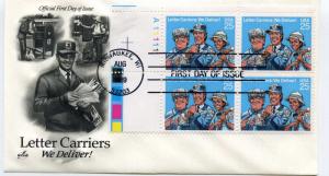 2420 Letter Carriers, We Deliver,  ArtCraft, plate block , FDC