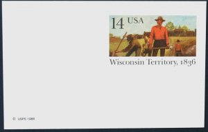 1986 US Sc #UX113 postal card, 14 cent, mint, sharp corners, excellent condition