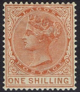 LAGOS 1884 QV 1/- WMK CROWN CA