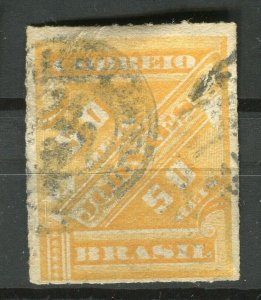 BRAZIL; 1889 classic Newspaper issue fine used 50r. value