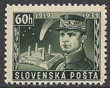 SLOVAKIA 1939 60h General Stefanik Memorial Issue Sc 35 MH