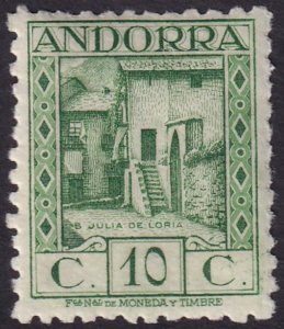 Andorra Spanish 1931 Sc 15a MLH* partial gum perf 11.5