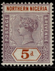 NORTHERN NIGERIA QV SG5, 5d dull mauve & chestnut, M MINT. Cat £32.