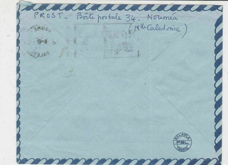 new caledonia & dependances 1960s air mail s.pacific games stamps cover ref21269 