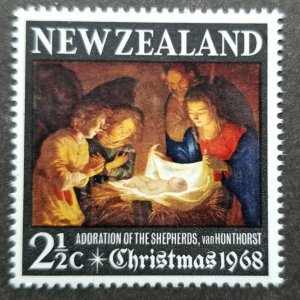 *FREE SHIP New Zealand Christmas 1968 Adoration Shepherds Painting (stamp) MNH