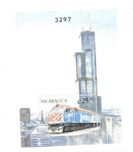 Nicaragua 2000 - Trains - Souvenir Stamp Sheet - Scott #2330 - MNH