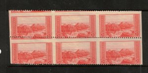 USA #741b Mint Fine - Very Fine Never Hinged Block Of Six