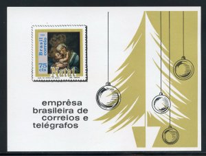 Brazil 1147a MNH,  Christmas Souvenir Sheet from 1969.