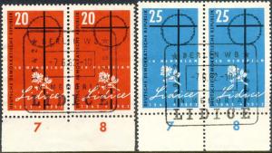 Germany DDR 1962 Sc 607-8 Lidice Nazi Memorium FDCL Stamp HR