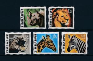 [60223] Zimbabwe 1980 Wild animals Rhino Lion Giraffe Zebra from set MLH