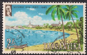Tanganyika 1961 - 64 QE2 2/-d Waterfront Used SG 116 ( L862 )