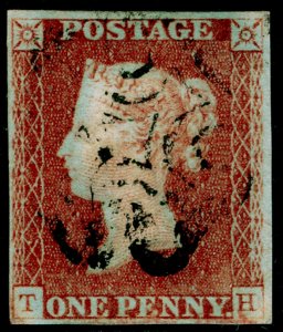SG9, 1d pale red-brown PLATE 23, FINE USED. Cat £60. BLACK MX. DH 