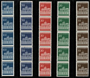 GERMANY 1966-68 BRANDENBURG GATE, BERLIN SET (COIL) SG1412-15a MINT (NH) SUPERB