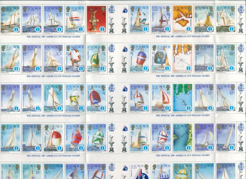 Solomon Islands 1986 SG570a America's Cup sheet of 50 MNH