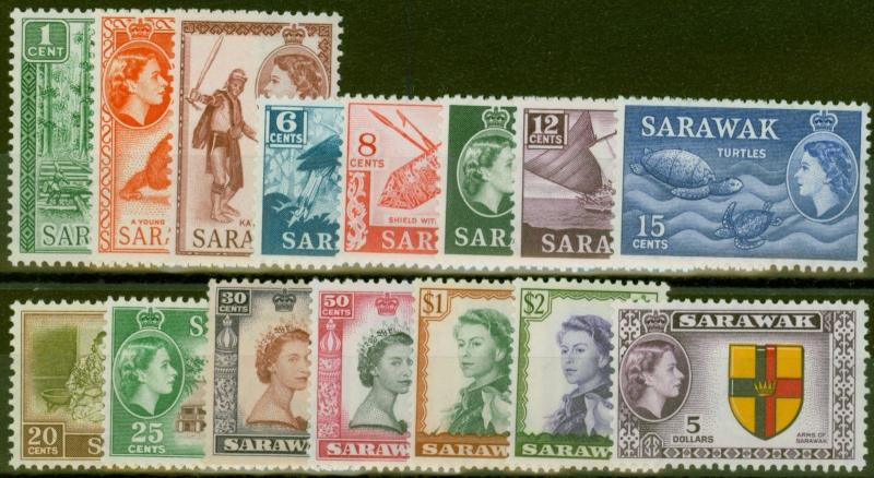 Sarawak 1955-57 SET OF 15 sg188-202 V.F MNH