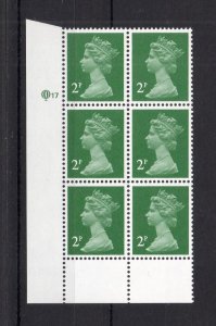 2p MACHIN UNMOUNTED MINT PLATE 17 BLOCK Cat £60