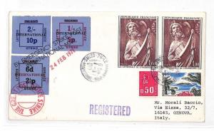 HH82 France 1971 Le Havre Cover Italy Genova Post Strike {samwells-covers}PTS