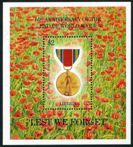 Liberia 1179,MNH.Michel 1623 Bl.139. LEST WE FORGET.WW II Victory Medal.1995.