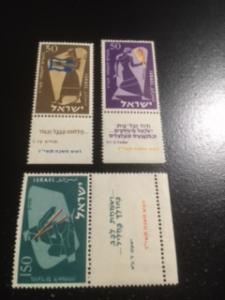 Israel sc 121-123 MNH w tabs comp set