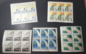 ITALY POSTER STAMPS 1933 CROCIERA AEREA DEL DECENNALE BALBO FLIGHT SET 5 PANES