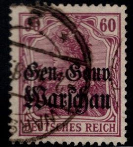 Poland Scott N16 Used German occupation WW1 Overprint