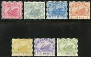 WESTERN AUSTRALIA  SCOTT#62/68 SWANS  MINT HINGED W/REMNANTS  ---SCOTT $168.00