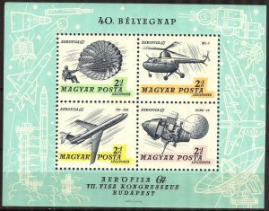 Hungary 1967 Space Aviation Helicopter Mi. Bl. 59 MNH