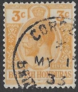 British Honduras # 95  George V  3c  1933   (1)  VF Used