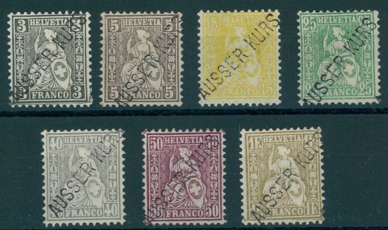 Switzerland 1862-82 Seated Helvetia & Standing Helvetia with 'Ausser Kurs' Overprint