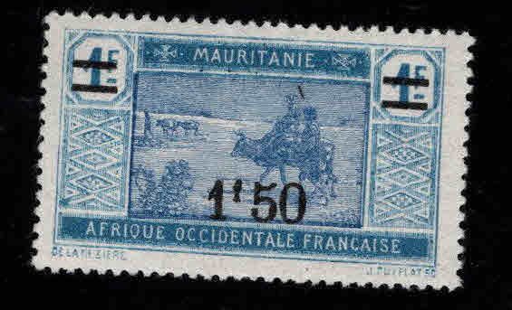 Mauritania Scott 61 MH* surcharged stamp