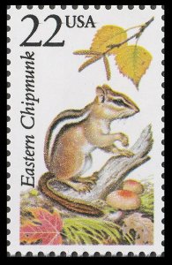 US 2297 North American Wildlife Eastern Chipmunk 22c single MNH 1987