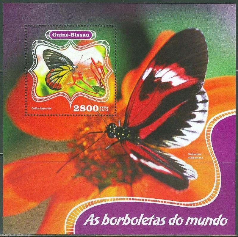 GUINEA BISSAU 2014 FAUNA BUTTERFLIES OF THE WORLD SOUVENIR SHEET