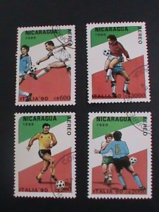 Nicaragua Stamp: 1989-Italia'90 World Soccer - CTO Stamp set- Rare-