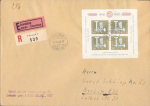 Switzerland 1960 Pro Patria Mini Sheet on Cover x 5 Used ZK2082