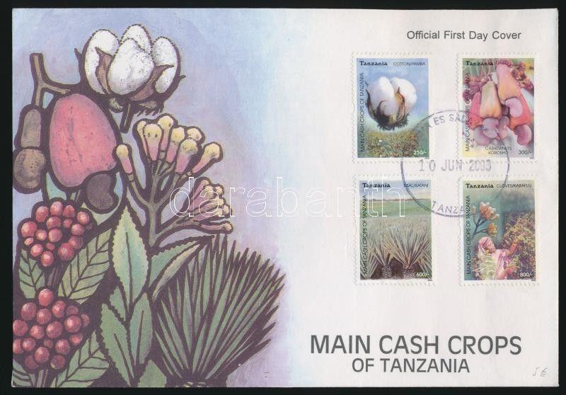 Tanzania stamp Crops - Flower set on FDC 2003 Mi 4093-4096 WS234361