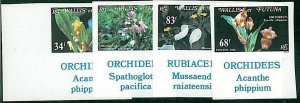 22040 -  WALLIS et FUTUNA  -  Sc # 283-286 IMPERF stamp set  ORCHIDS \ FLOWERS